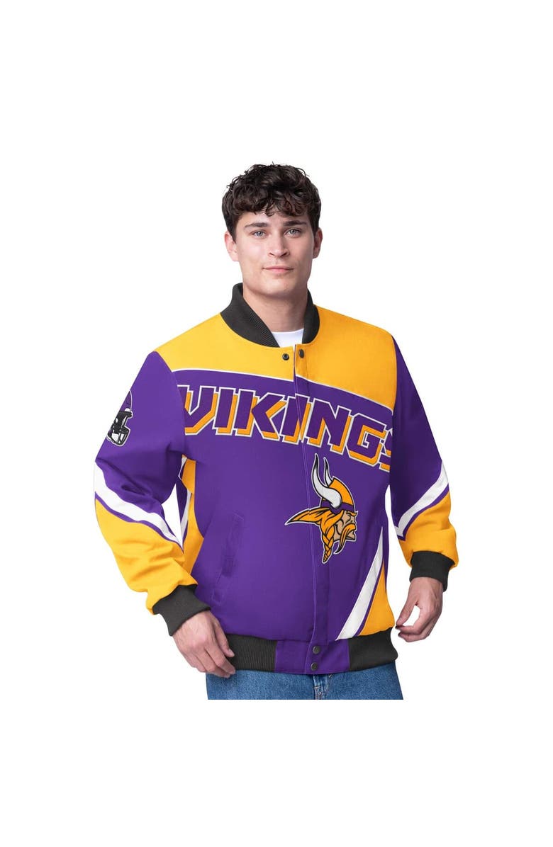 G-III Extreme Men's G-III Extreme Purple Minnesota Vikings Maximum Racing Full-Snap Jacket, Alternate, color, Purple