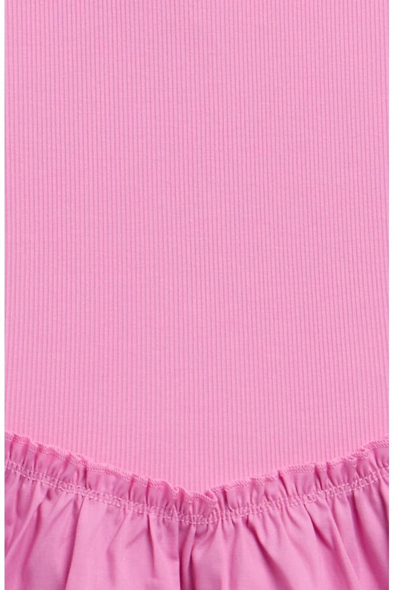 Kids' Ruffle Rib & Poplin Dress, Alternate, color, ORCHID