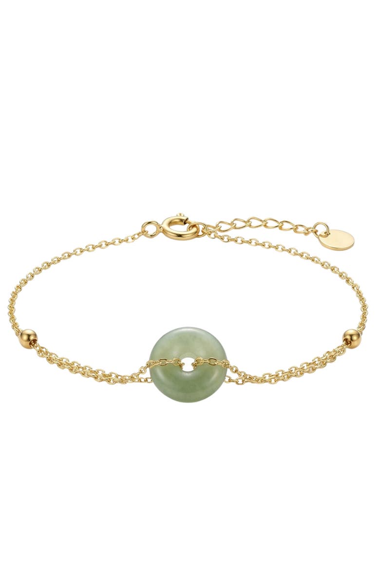 seree Coin Green jade gold bracelet, Alternate, color, Light Green