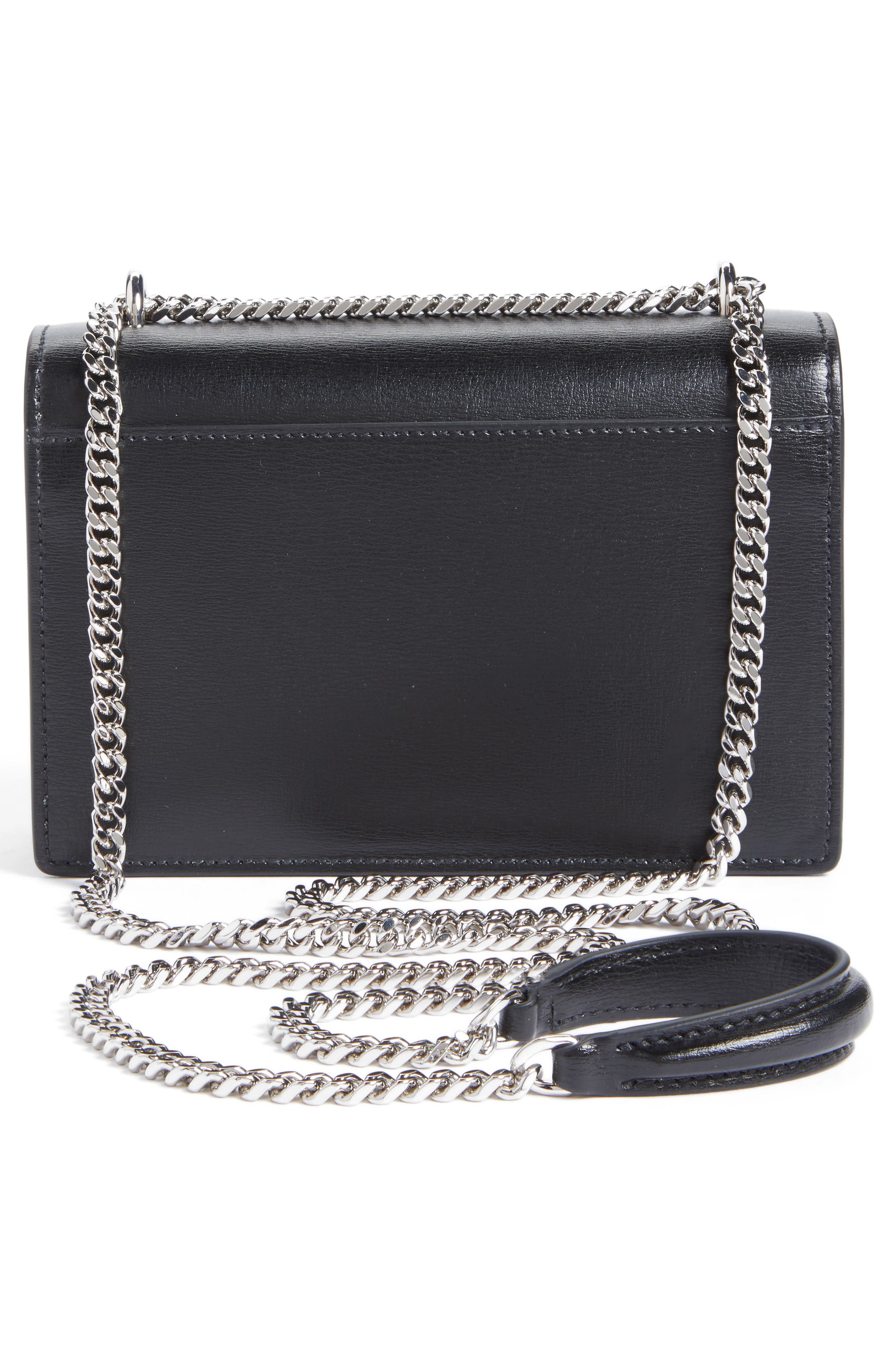Sunset Leather Wallet on a Chain, Alternate, color, NOIR