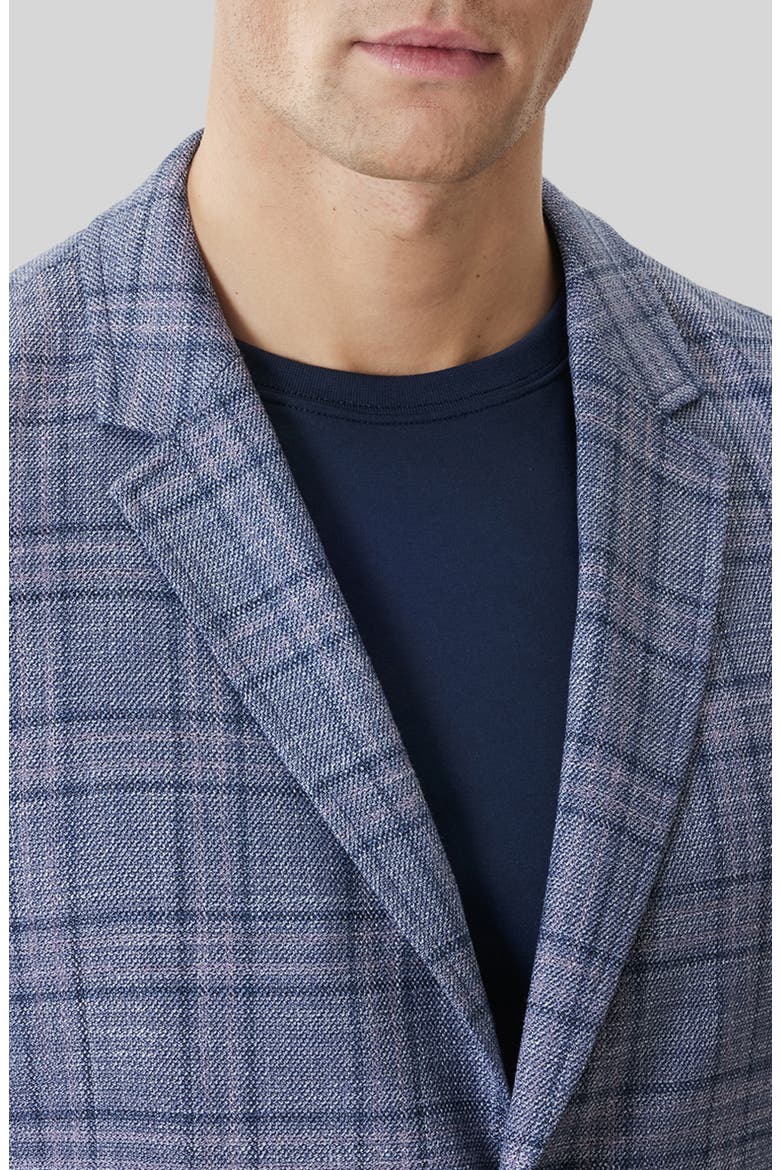 Ambrose Plaid Knit Sport Coat, Alternate, color, DENIM BLUE