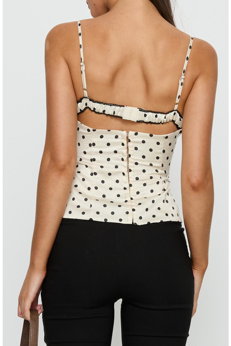 Renaissance Mixed Media Corset Top, Alternate, color, WHITE POLKA