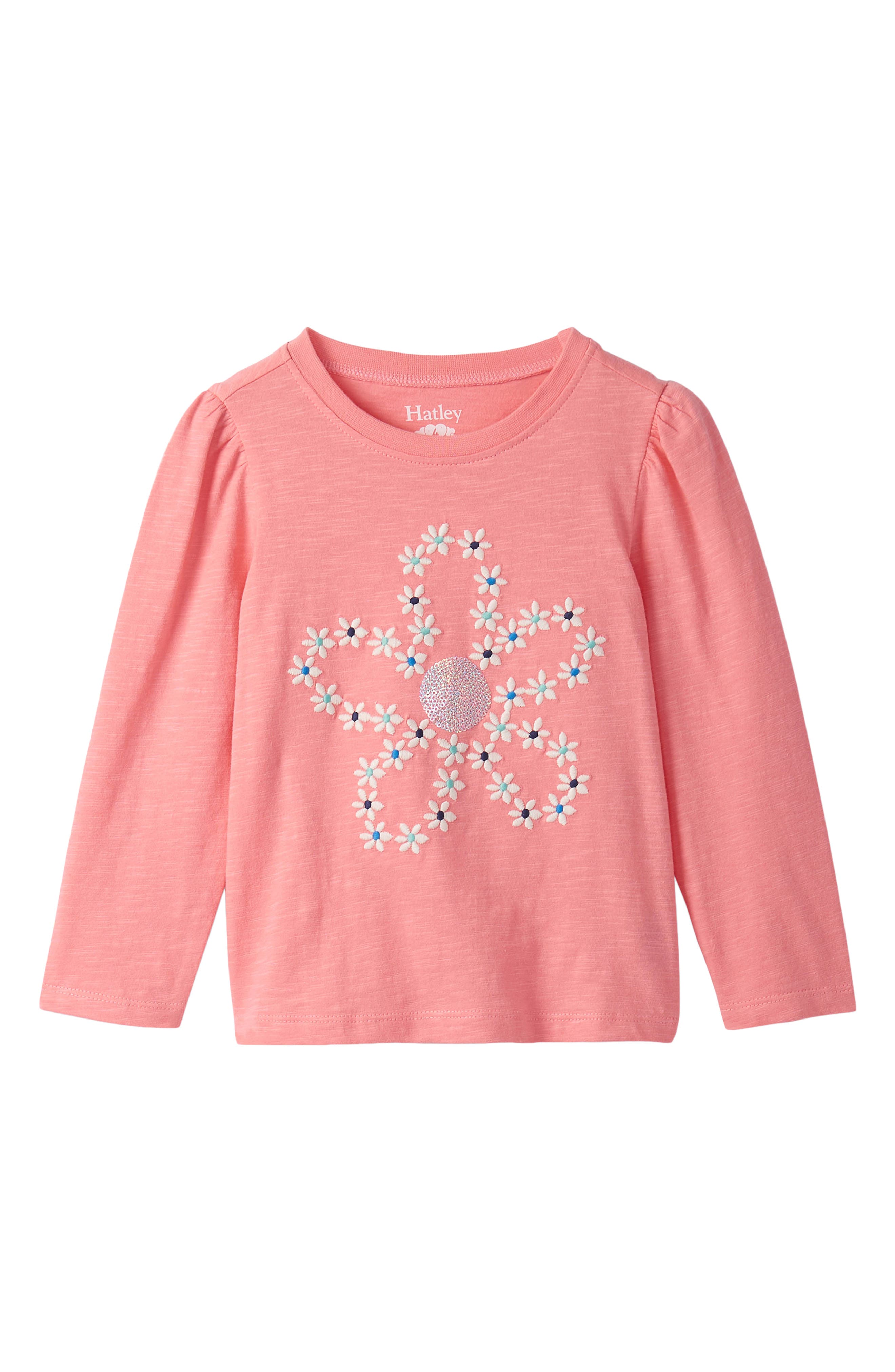 Hatley Kids' Floral Embroidered Puff Sleeve T-Shirt
