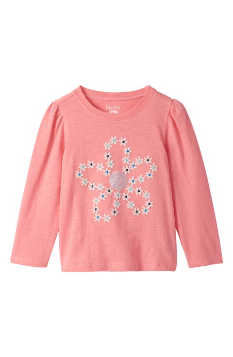 Kids' Floral Embroidered Puff Sleeve T-Shirt (Toddler, Little Kid & Big Kid)