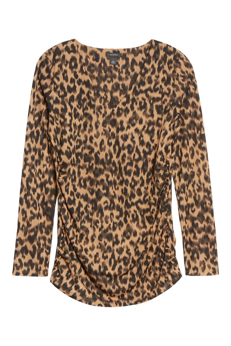 Gathered Mesh Top, Main, color, TAUPE ANIMALIA PRINT