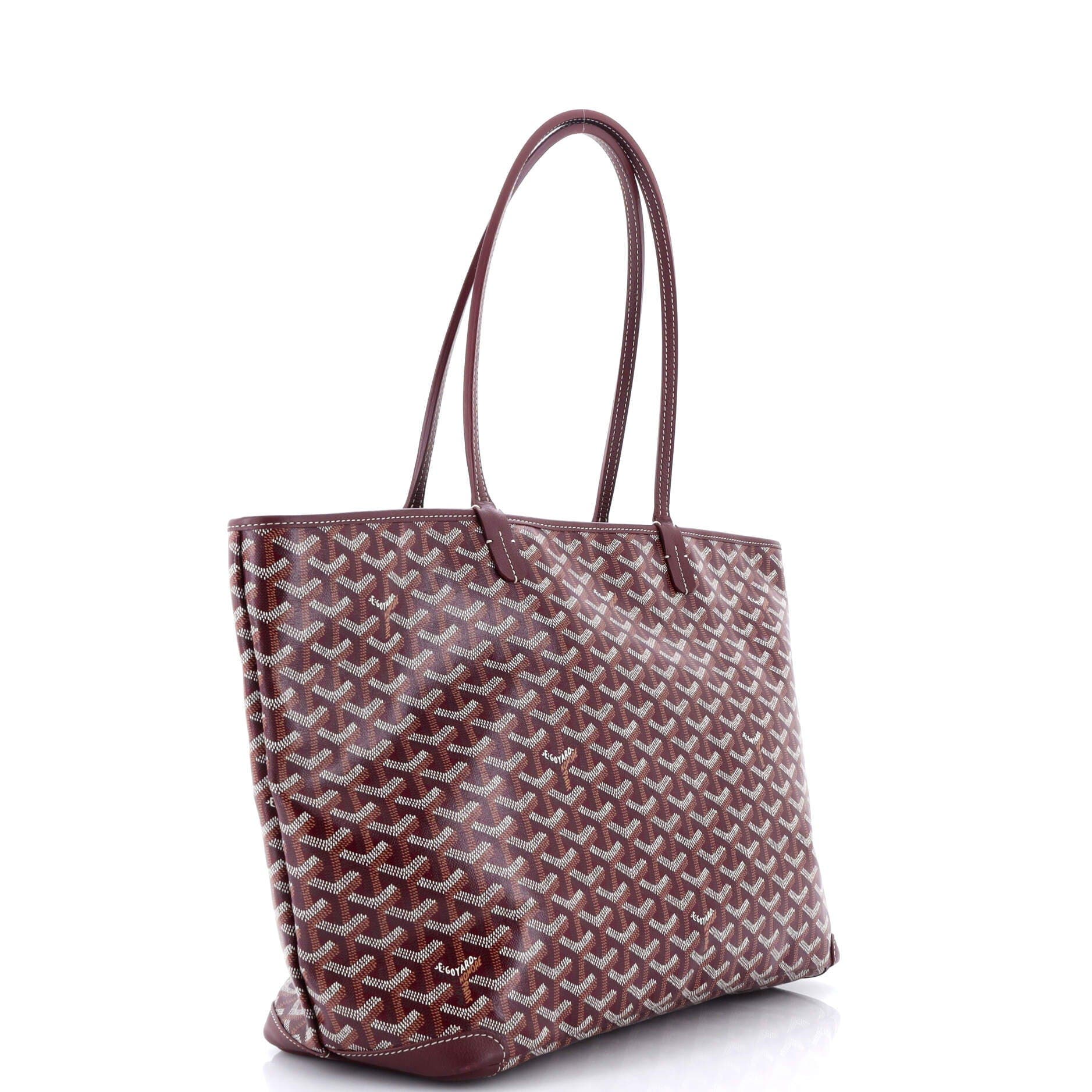 Pre-Owned Goyard Artois Tote Coated Canvas MM, Alternate, color, Burgundy
