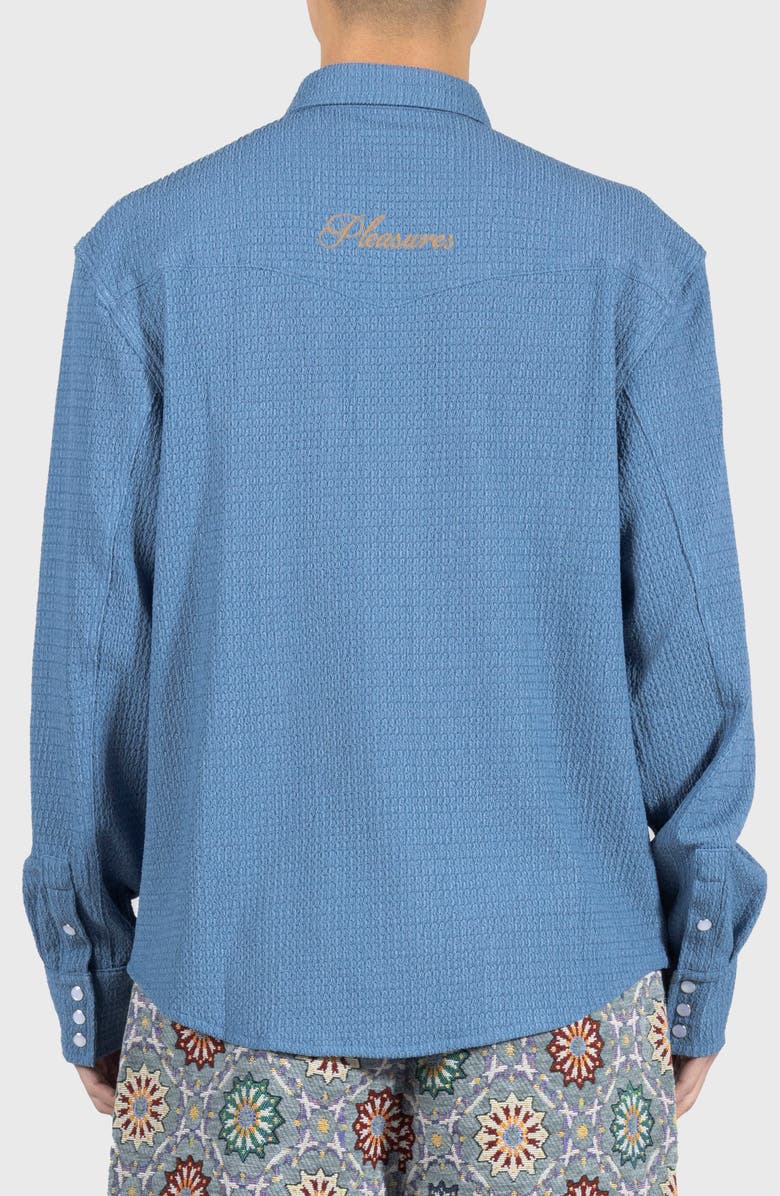 PLEASURES Hive Western Shirt, Alternate, color, Blue