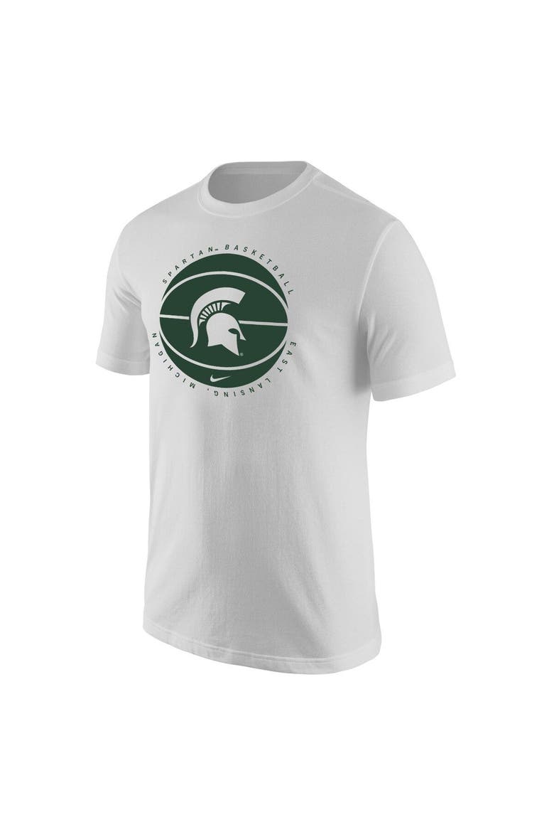 Men's Nike White Michigan State Spartans Basketball Logo T-Shirt, Alternate, color, White