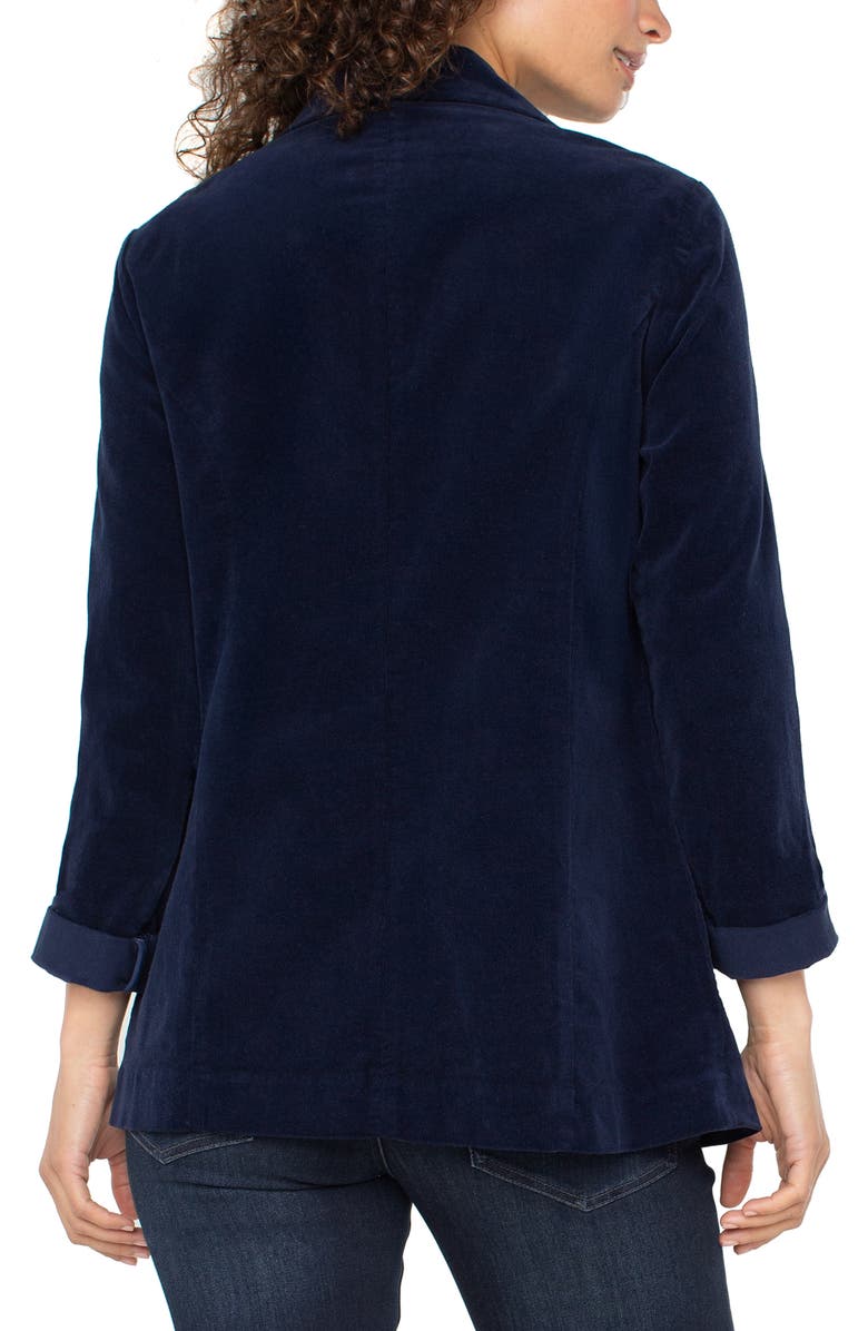 Liverpool Los Angeles Corduroy Open Front Boyfriend Blazer, Alternate, color, Arctic Night