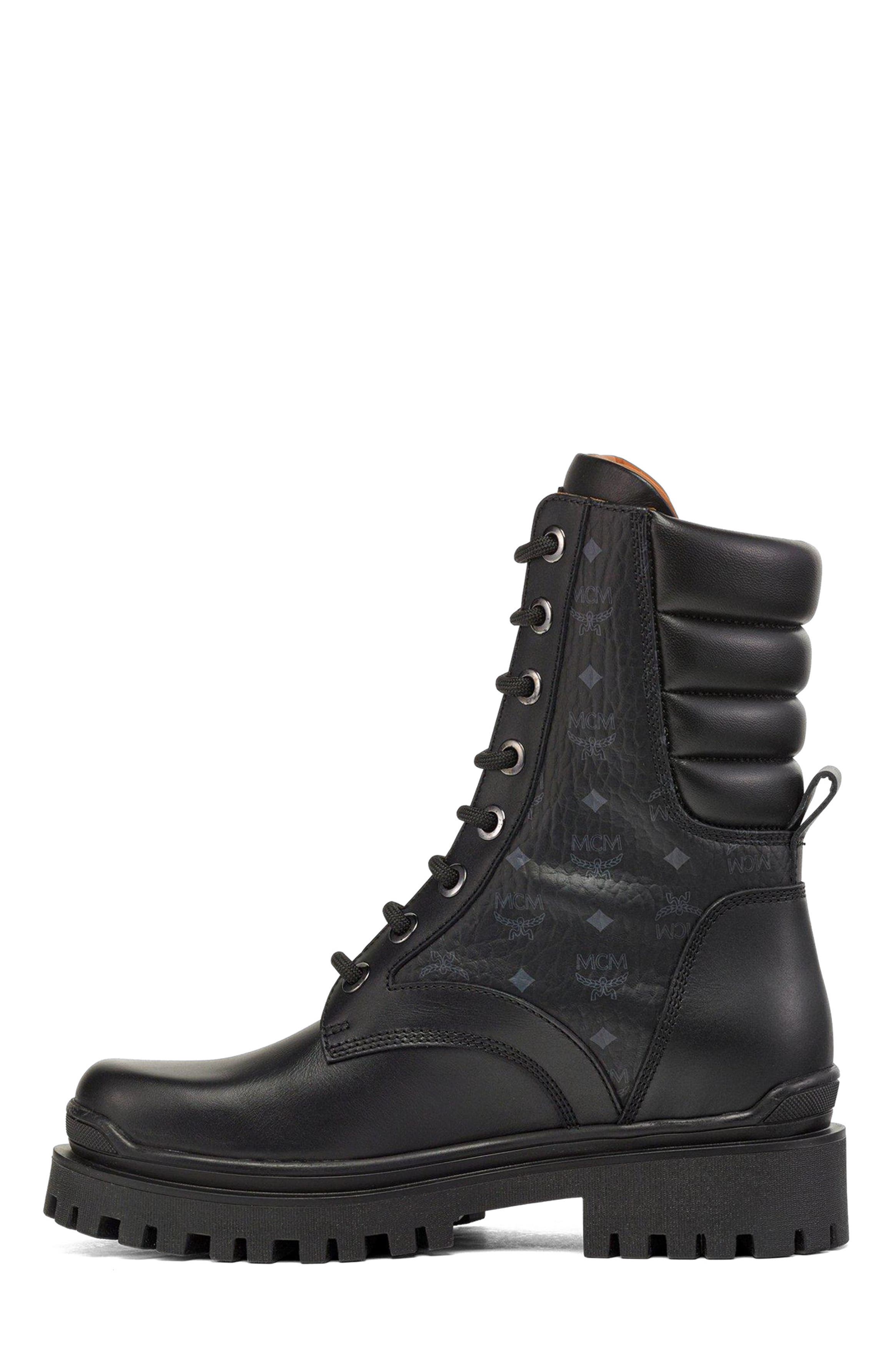 MCM Visetos Boots in Calf Leather, Alternate, color, 