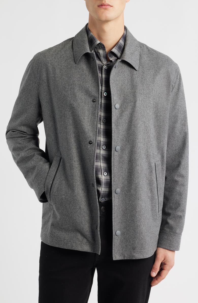 Canali Cashmere Blend Overshirt, Alternate, color, Grey