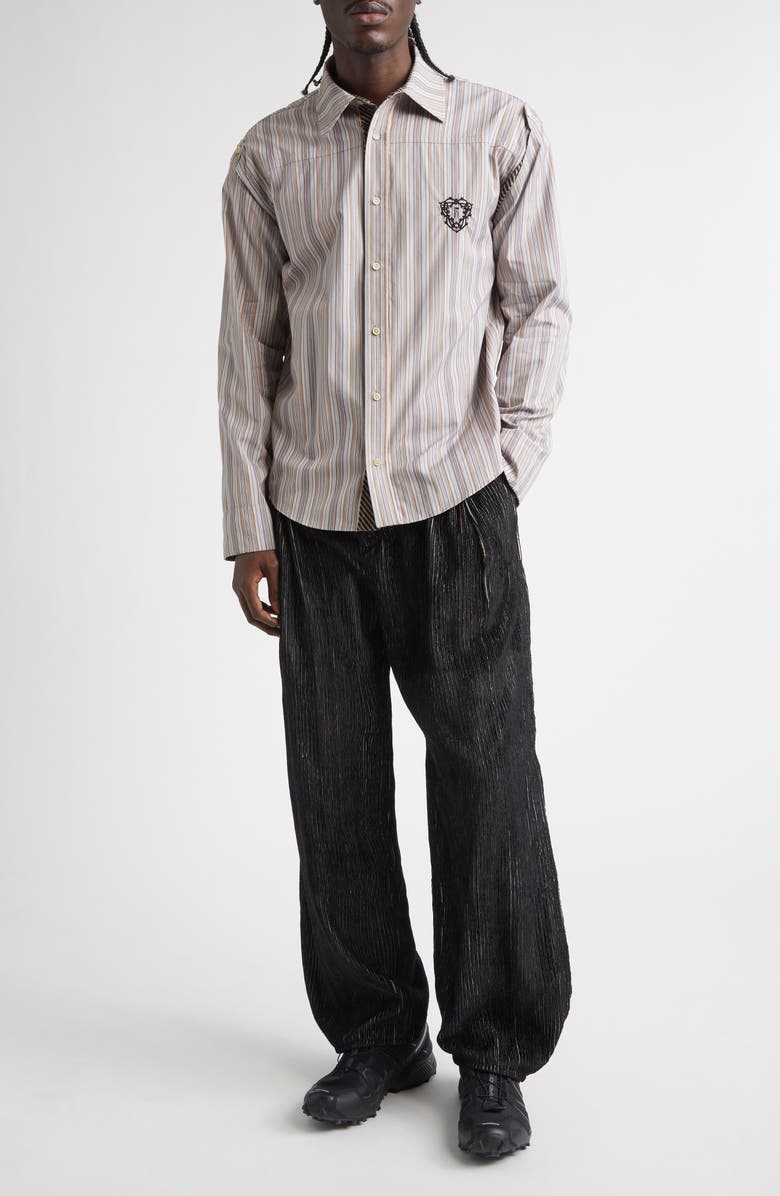 KIKO KOSTADINOV Toth Button-Up Shirt, Alternate, color, Cadmium Multicolor Black Beige