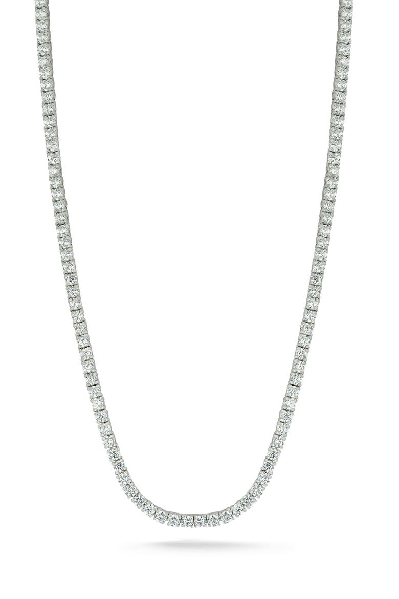 3mm Cubic Zirconia Tennis Necklace, Main, color, SILVER