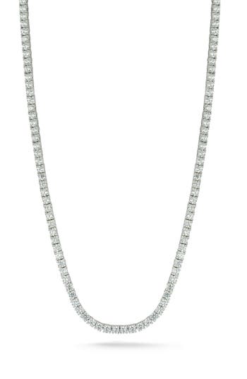 Chloe & Madison Chloe And Madison 3mm Cubic Zirconia Tennis Necklace In Silver