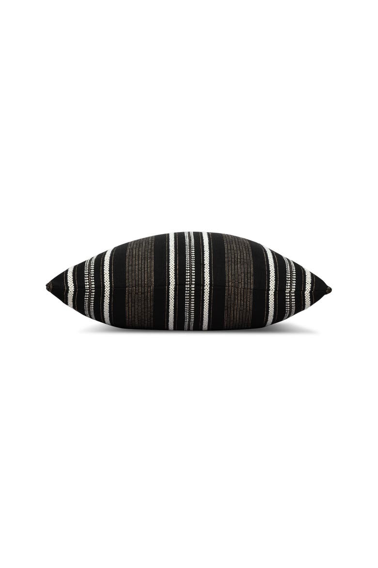 Pathway Textured Stripe Indoor & Outdoor Woven Accent Pillow, Alternate, color, Ebony