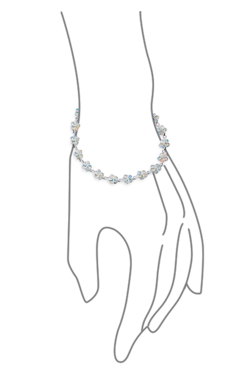 BLING JEWELRY Sterling Silver Opal Flower Bracelet, Alternate, color,