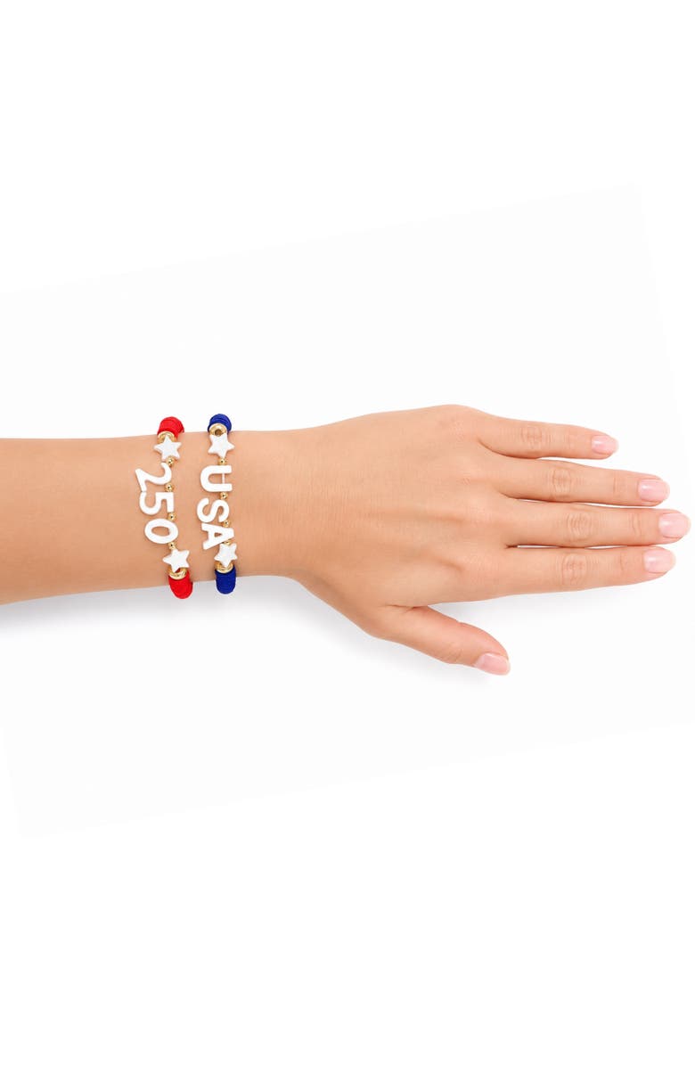 Bits & Bows USA 250 Bracelet Set, Alternate, color, Red/White/Blue