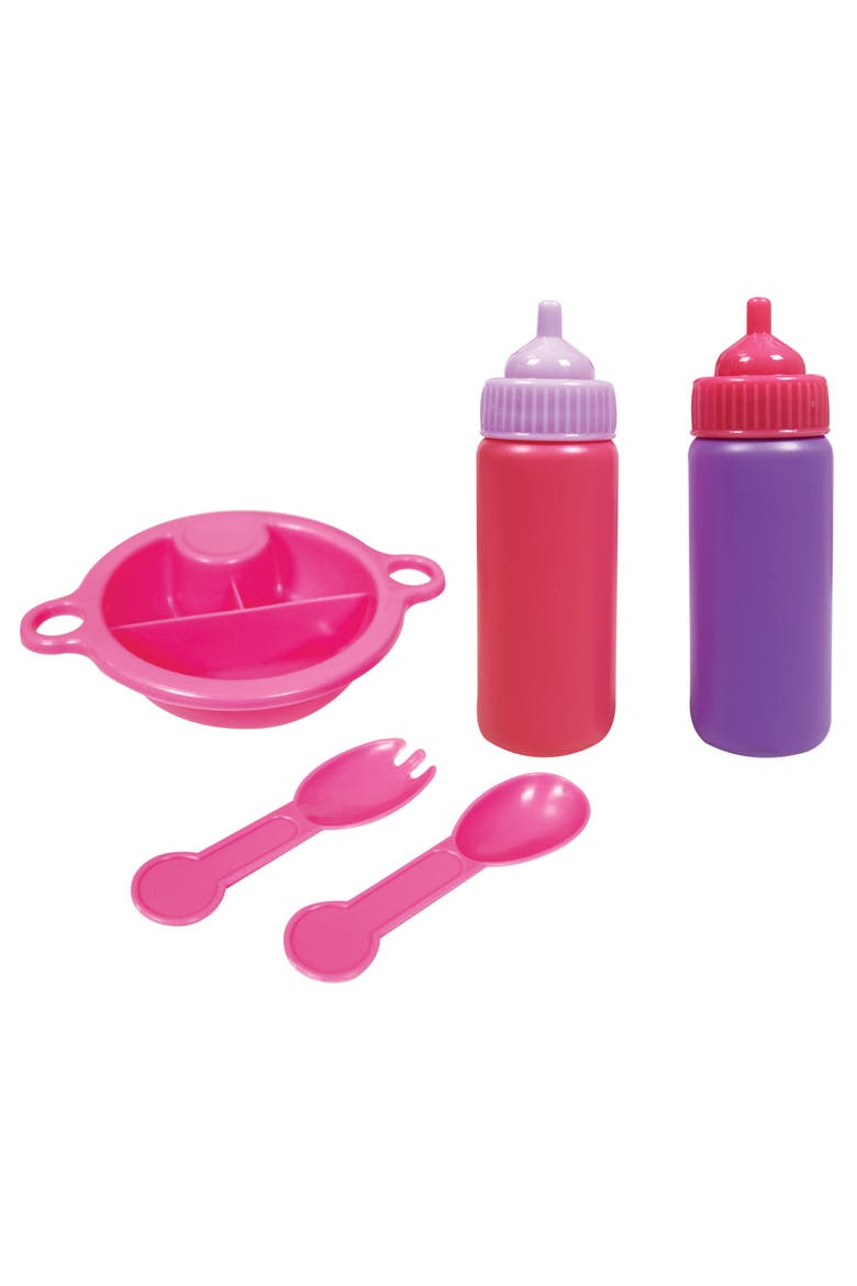 Twin Highchair & Baby Dolls Set in Pink & Yellow, Alternate, color, Multicolored