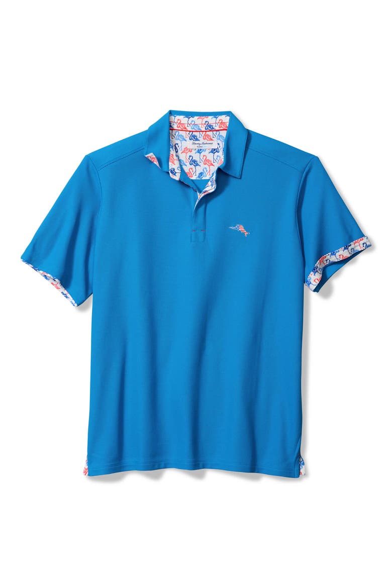 Flamingo Mingle IslandZone® Piqué Performance Polo, Main, color, DOWNLOAD BLUE