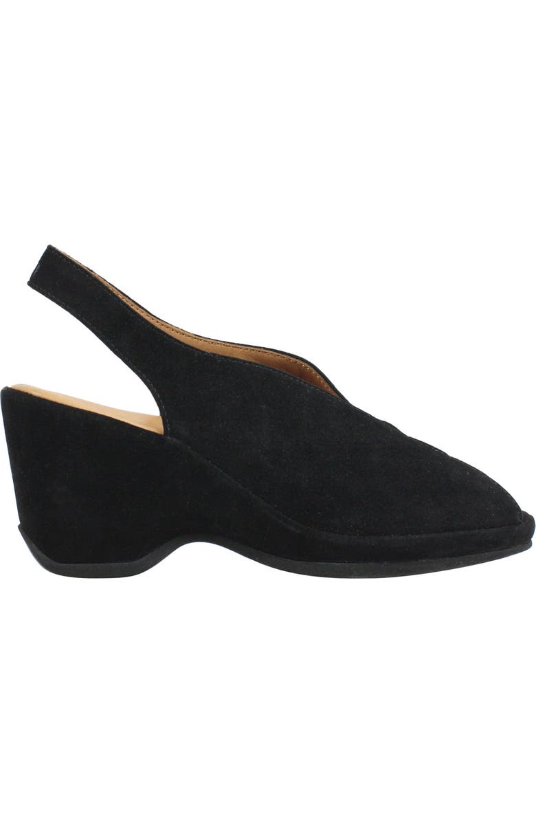 L'Amour des Pieds Odetta Slingback Wedge, Alternate, color, Black Suede
