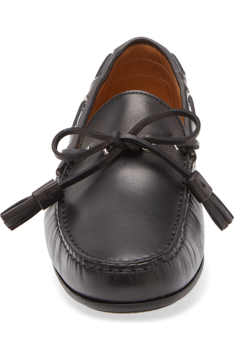 Ralph Lauren Purple Label Harold Leather Tasseled Driving Loafer, Alternate, color, Black