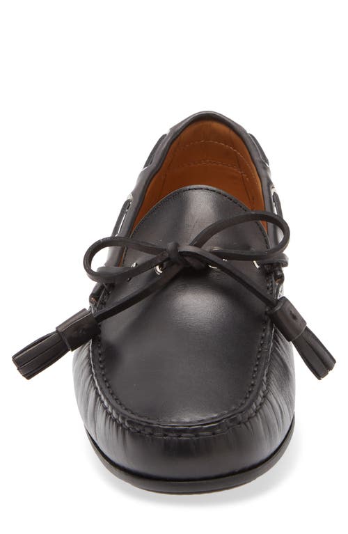 Ralph Lauren Purple Label Harold Leather Tasseled Driving Loafer In Black