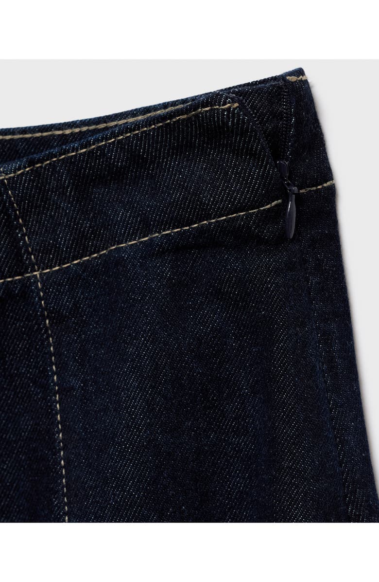 MANGO Pleated A-Line Denim Skirt, Alternate, color, Open Blue