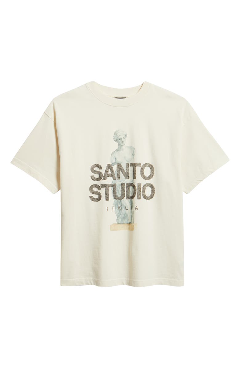 SANTO STUDIO Statue Graphic Cotton T-Shirt, Alternate, color, Cream
