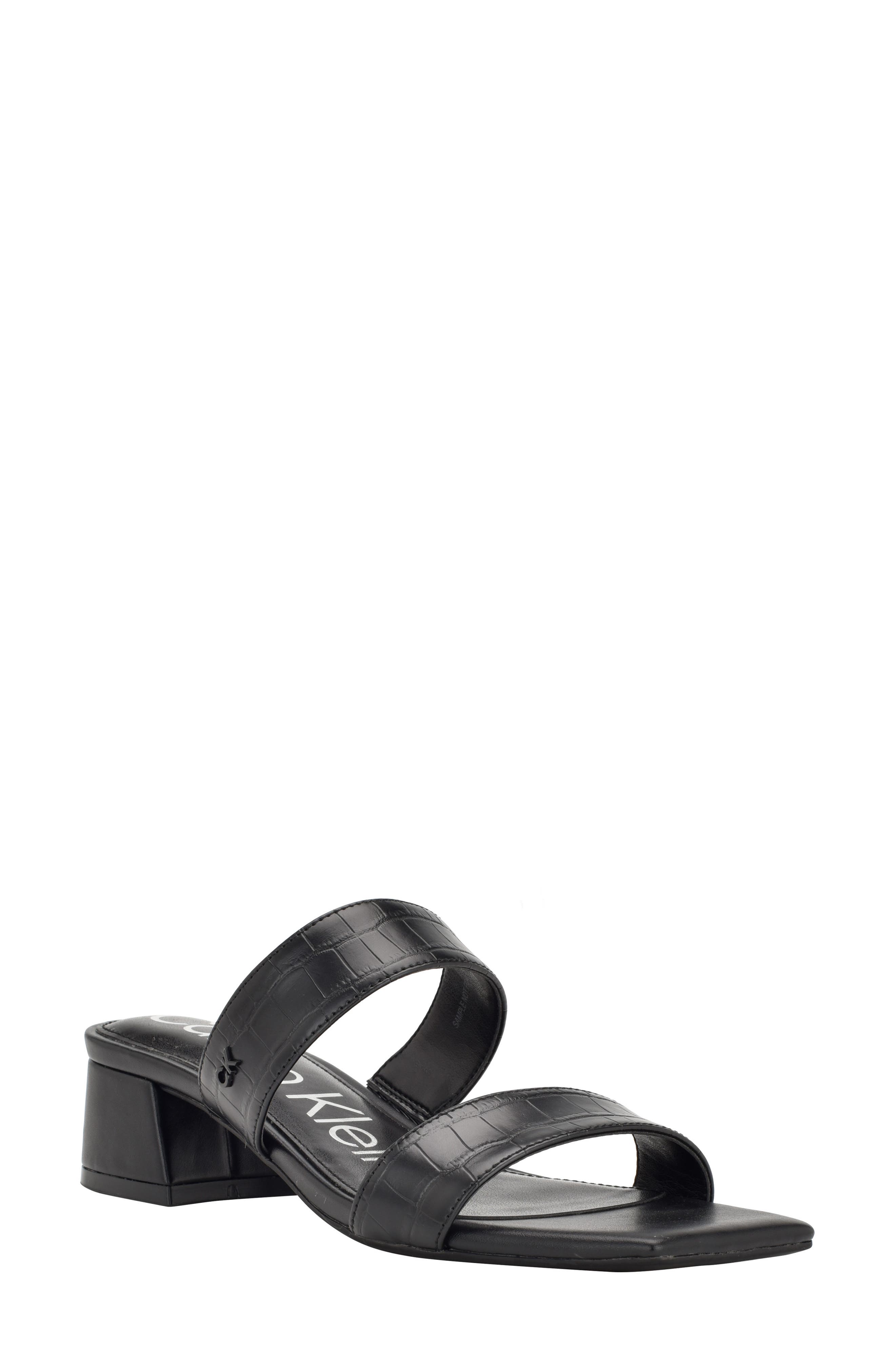 Calvin Klein Paneer Square Toe Slide Sandal, Main, color, 