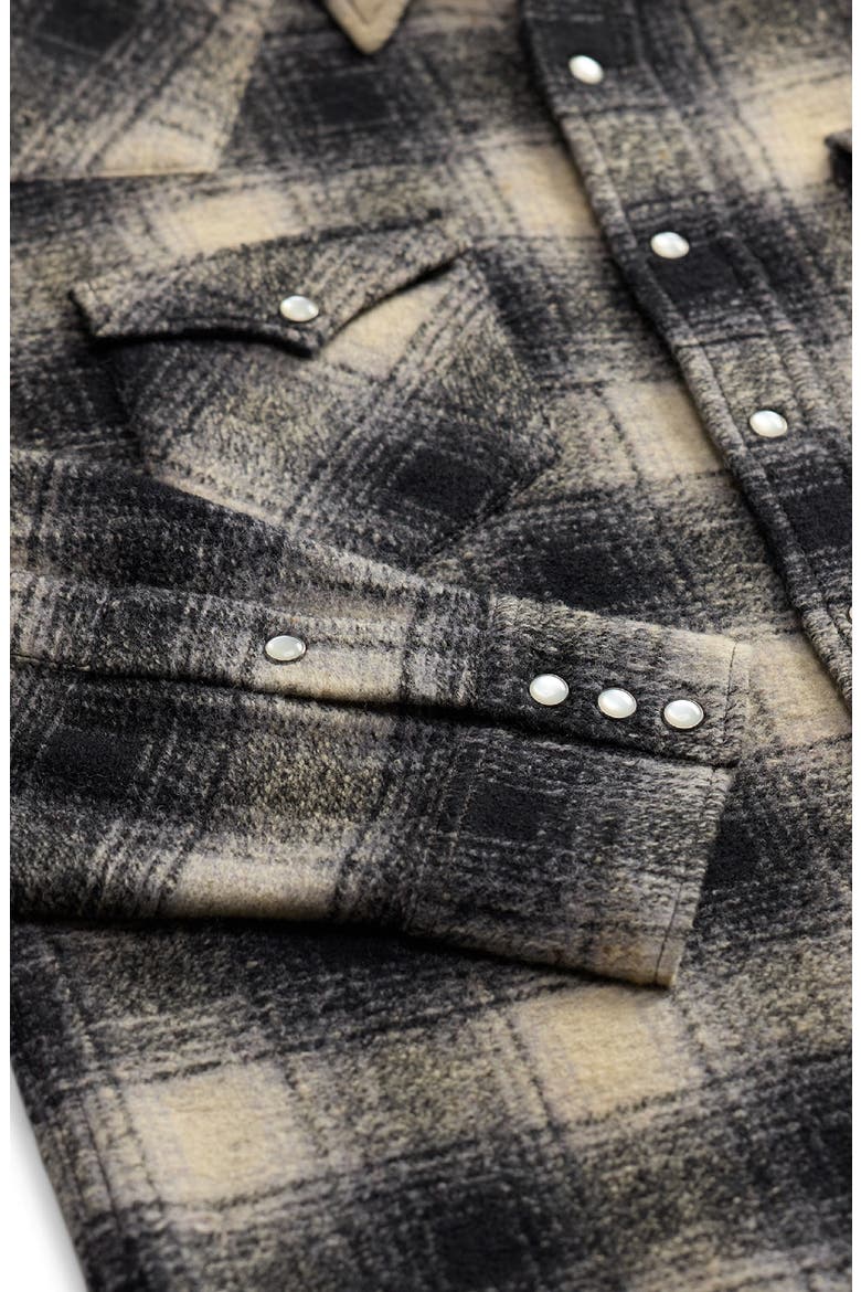 Jacquard Wool Blend Shirt, Alternate, color, BLACK/ MULTI