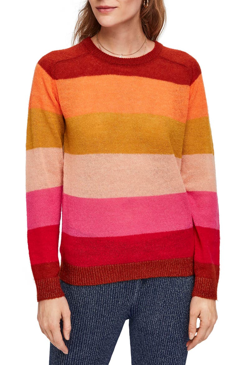 Colorful Stripe Pullover, Main, color, COMBO R
