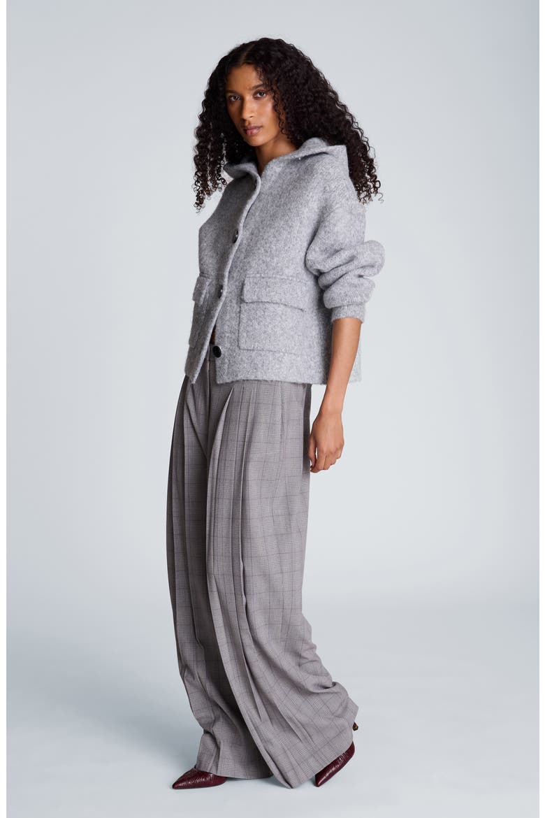 High Waist Triple Pleat Wide Leg Pants, Alternate, color, LIGHT MED BARK MULTI