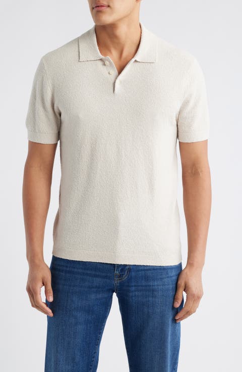 Short Sleeve Bouclé Polo Sweater