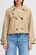 ICHI Cropped Trench Coat