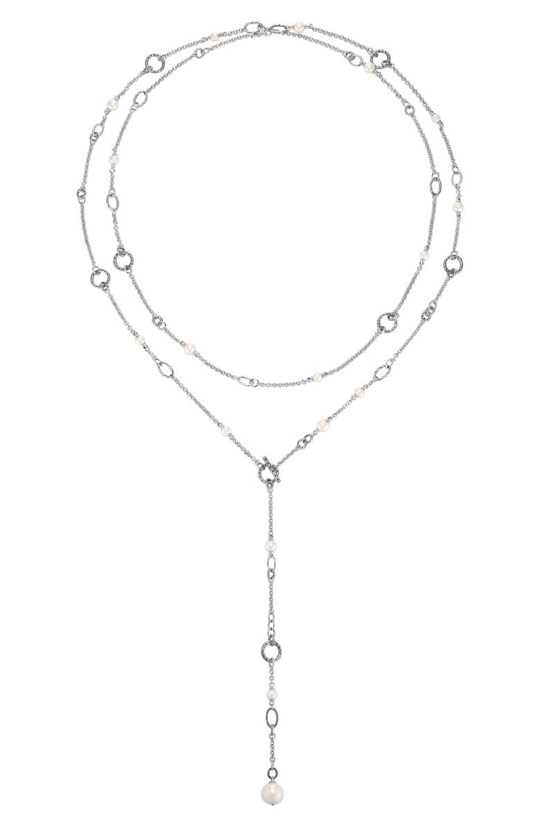 John Hardy Classic Chain Sautoir Pearl Y-Necklace, Alternate, color,