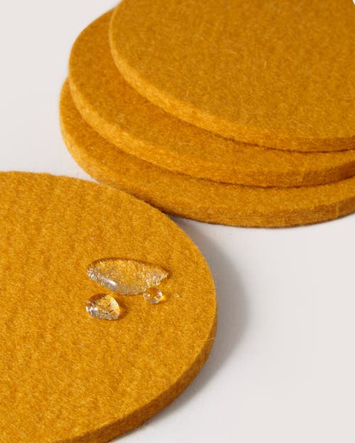 Graf & Lantz Graf Lantz Bierfilzl Merino Wool Round Coaster Solid 4 Pack In Turmeric