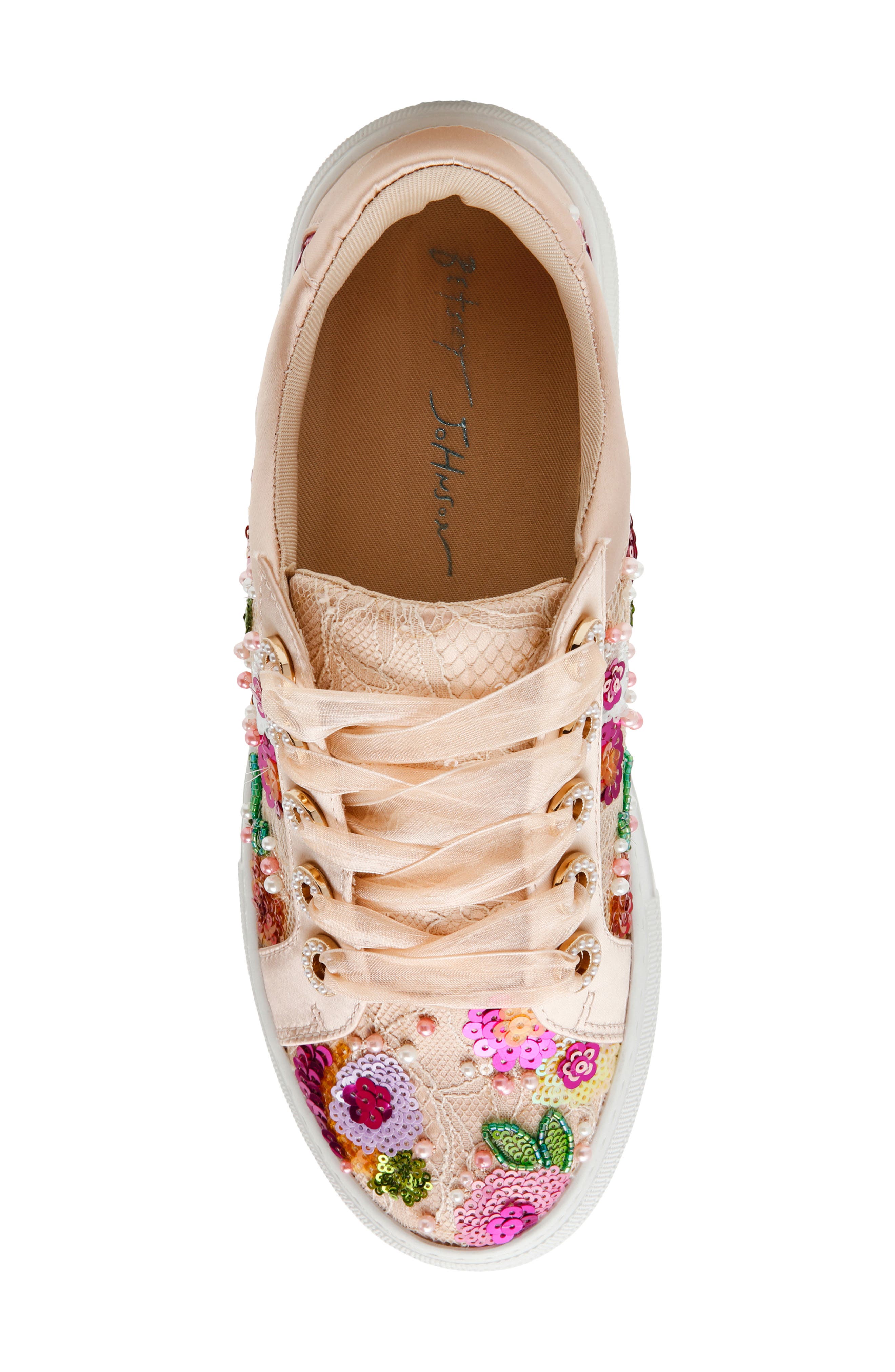 Bonny Sequin Platform Sneaker, Alternate, color, BEIGE FLORAL