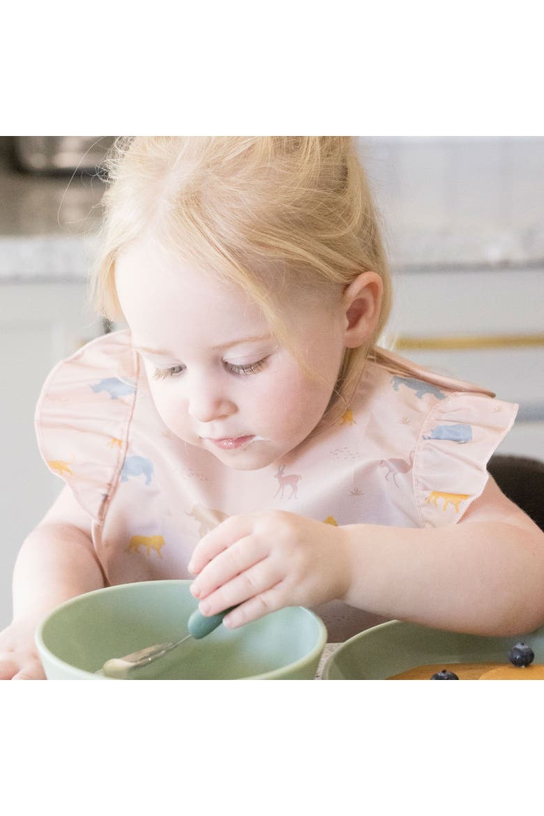 Mess-Proof and Waterproof Baby Food  BPA-Free Bib w/Adjustable Closure 3pc - Solids, Alternate, color, Petite Safari