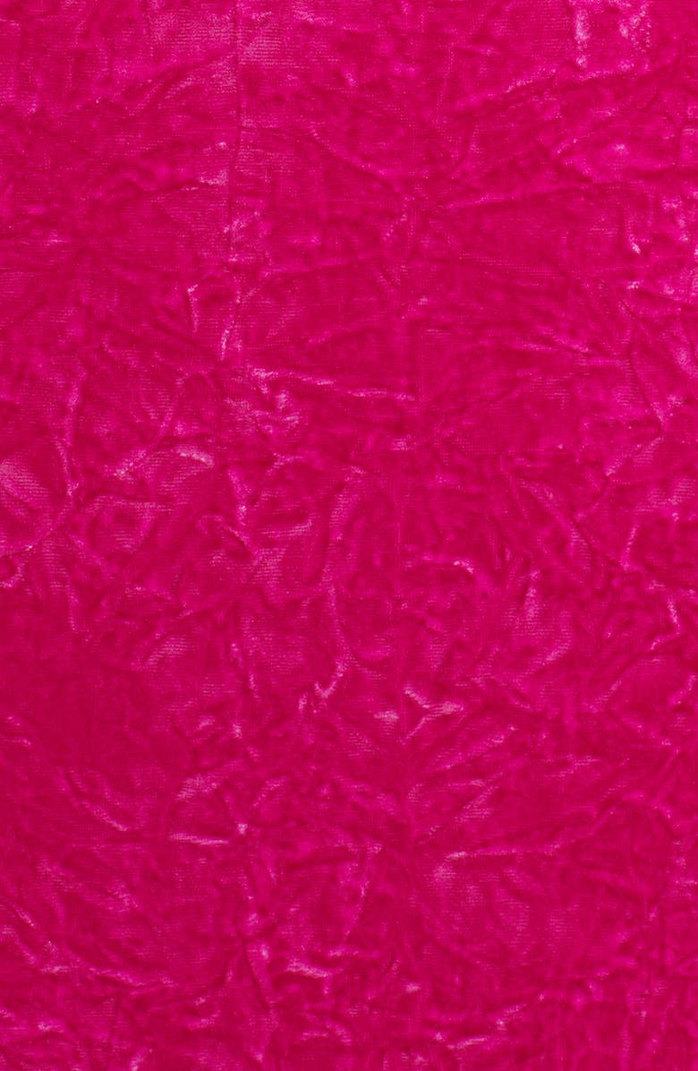 Versace Hooded Long Sleeve Deep V-Neck Crushed Velvet Midi Dress, Alternate, color, 