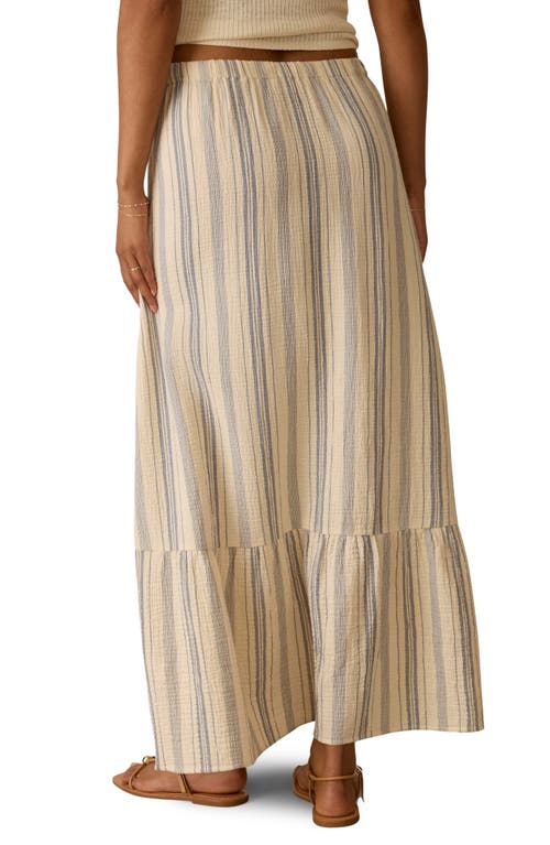 Faherty Dune Stripe Organic Cotton Gauze Drawstring Maxi Skirt In Neutral