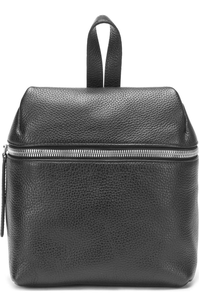 Kara Small Pebbled Leather Backpack, Main, color,