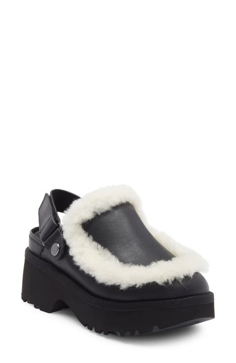 Esmee Genuine Shearling Trim Clog (Women)