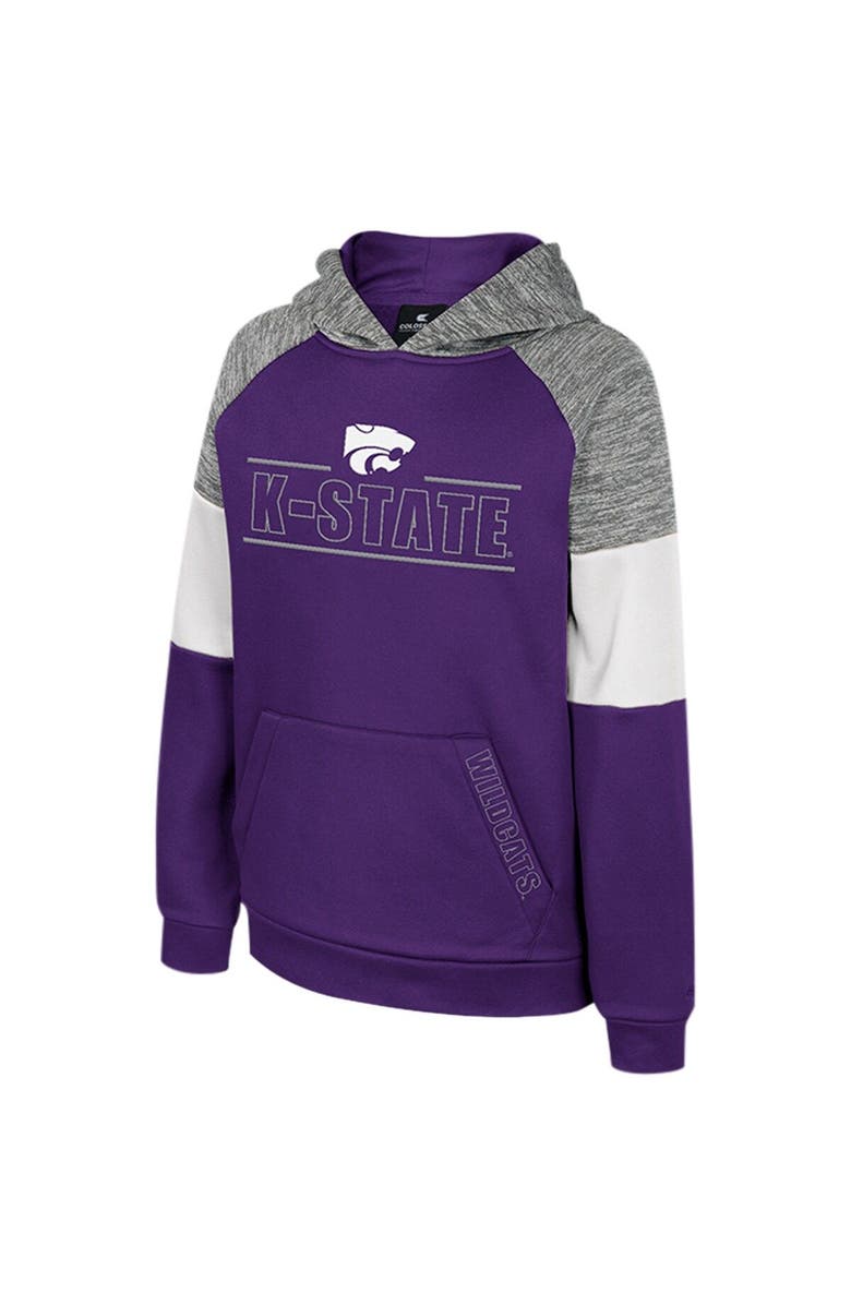 COLOSSEUM Youth Colosseum Purple Kansas State Wildcats Live Hardcore Raglan Pullover Hoodie, Alternate, color,