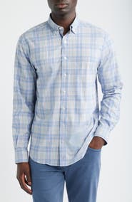 johnnie-O Mosley Plaid Performance Twill Button-Down Shirt