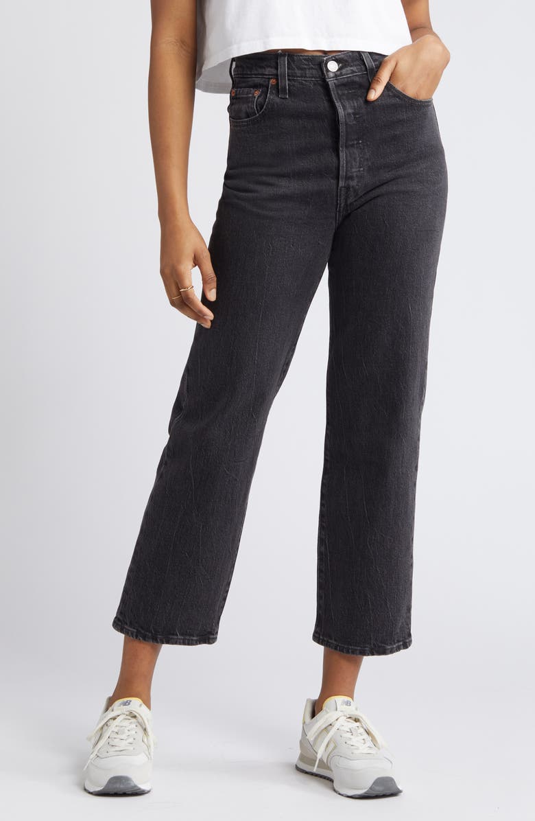 Levi's<sup>®</sup> Ribcage Acid Wash High Waist Ankle Straight Leg Jeans, Alternate, color,