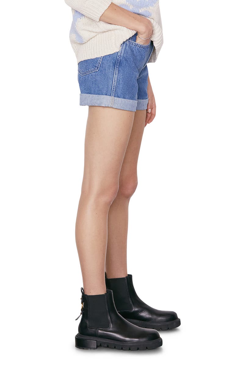 FRAME High Waist Roll Cuff Denim Shorts | Nordstromrack
