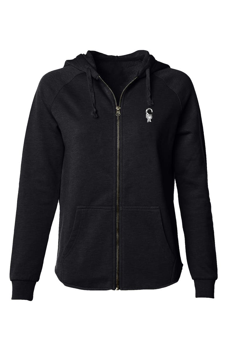 Astronaut Zip Fleece Hoodie, Main, color, Black
