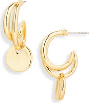 NORDSTROM RACK Coin Drop Double Hoop Earrings