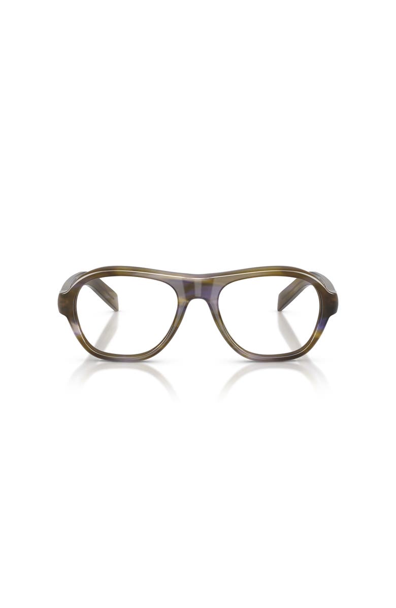 Prada 52mm Rectangle optical glasses, Alternate, color, Brown