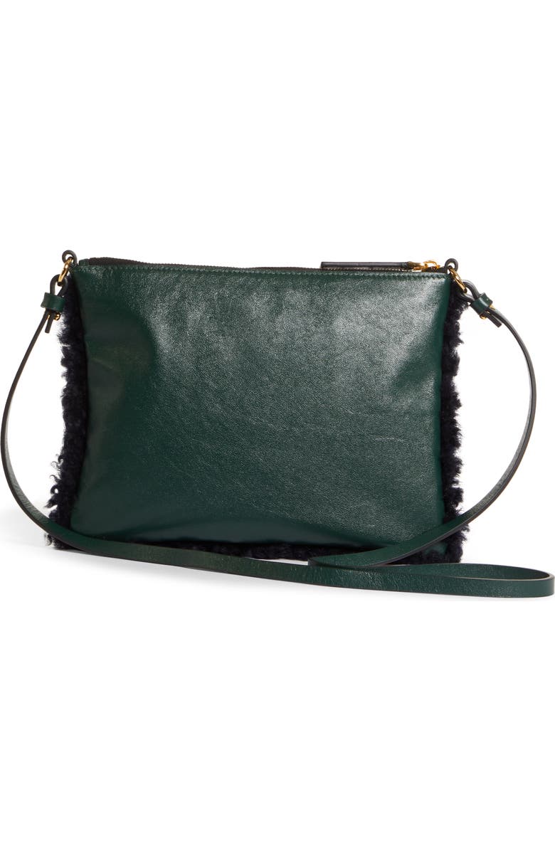 Marni Small Genuine Shearling & Leather Shoulder Bag, Alternate, color,